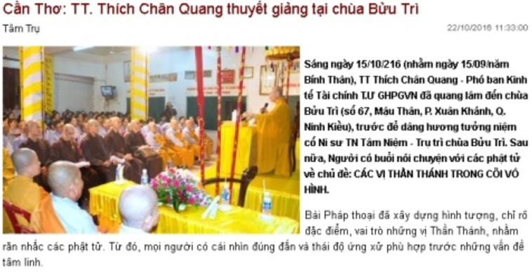 Phân tích một bài giảng sai chánh pháp của Chân Quang
